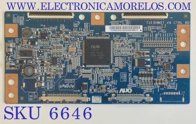 T-CON PARA TV TOSHIBA / NUMERO DE PARTE 55.42T15.C01 / T315HW01 V9 CTRL BD / 5542T15C01 / T315HW07 / PANEL T546HF01 V.0 XXXXG / MODELO 42SL417U